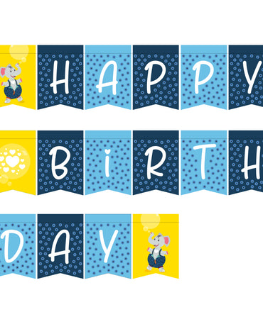 Happy Birthday Dotty and Elephant Bunting – 4 colourways