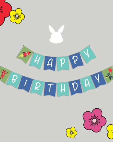Happy Birthday Rocket, Robot, Spaceman Bunting – 4 colourways