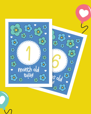 Milestone Cards – Flowers design (5 colourways)