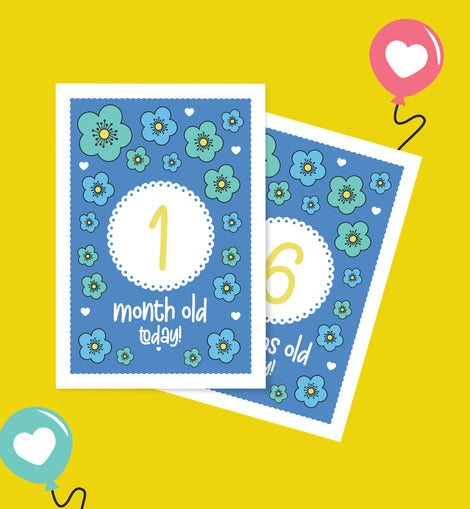 Milestone Cards – Flowers design (5 colourways)