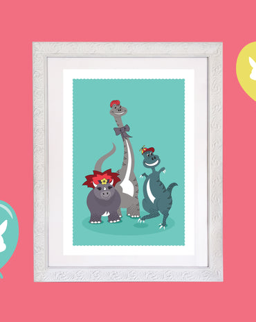 Kids Dinosaur Room Print – 5 colourways (A4/A3)