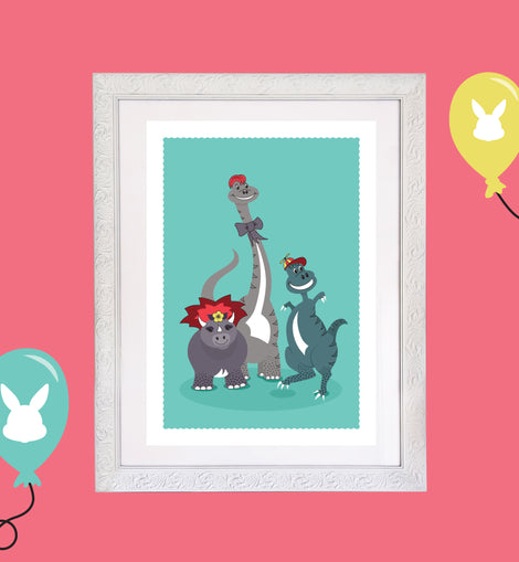 Kids Dinosaur Room Print – 5 colourways (A4/A3)