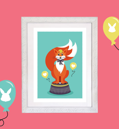 Kids Fox Room Print – 6 colourways (A4/A3)