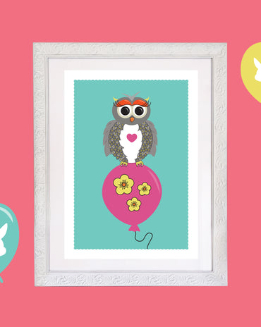 Kids Owl Room Print – 6 colourways (A4/A3)