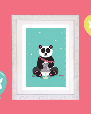 Kids Panda Room Print – 6 colourways (A4/A3)