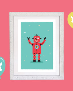 Kids Robot Room Print – 6 colourways (A4/A3)
