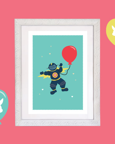 Kids Space Explorer Room Print – 6 colourways (A4/A3)
