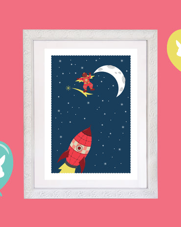 Kids Starry Night Room Print (A4/A3)