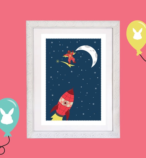 Kids Starry Night Room Print (A4/A3)