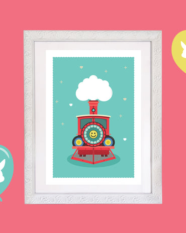 Kids Train Room Print – 6 colourways (A4/A3)