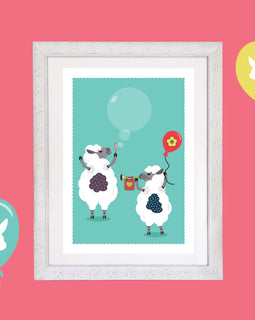 Kids Lambs Room Print – 6 colourways (A4/A3)