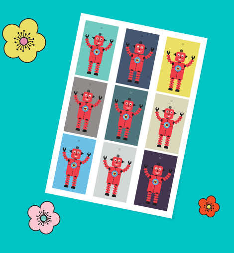 Kids Robot Gift Tags