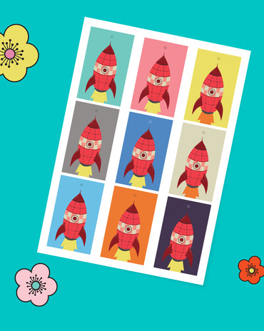 Kids Rocket Gift Tags