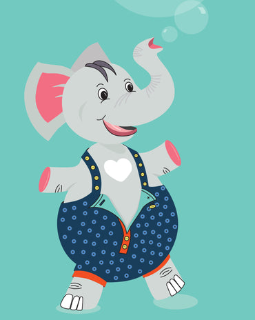 Kids Elephant Room Print – 5 colourways (A4/A3)