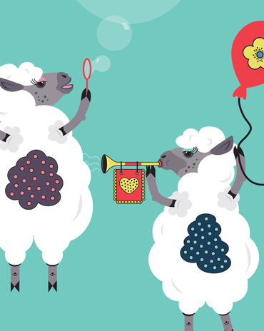 Kids Lambs Room Print – 6 colourways (A4/A3)