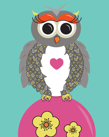 Kids Owl Room Print – 6 colourways (A4/A3)