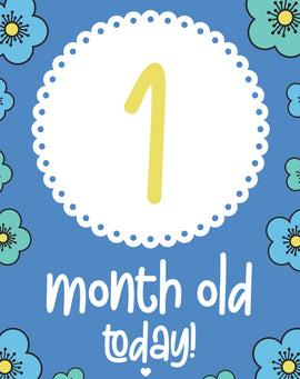 Milestone Cards – Flowers design (5 colourways)