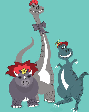Kids Dinosaur Birthday Invitation – 5 colourways