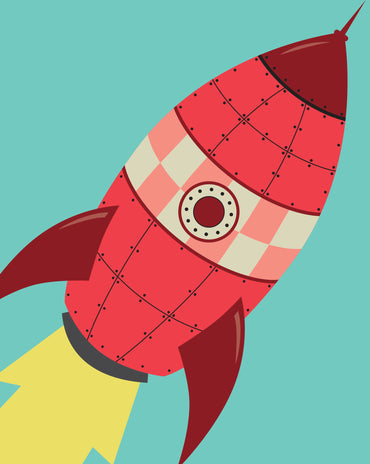 Kids Rocket Room Print – 6 colourways (A4/A3)