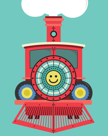 Kids Train Room Print – 6 colourways (A4/A3)