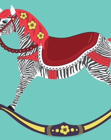 Kids Rocking Zebracorn Room Print – 4 colourways (A4/A3)