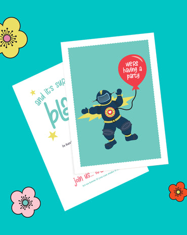 Kids Space Explorer Birthday Invitation – 6 colourways