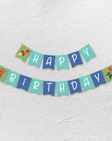 Happy Birthday Rocket, Robot, Spaceman Bunting – 4 colourways