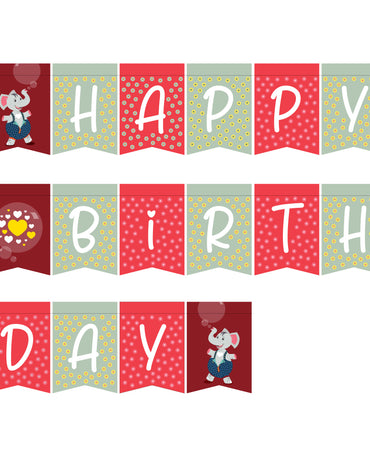 Happy Birthday Dotty and Elephant Bunting – 4 colourways